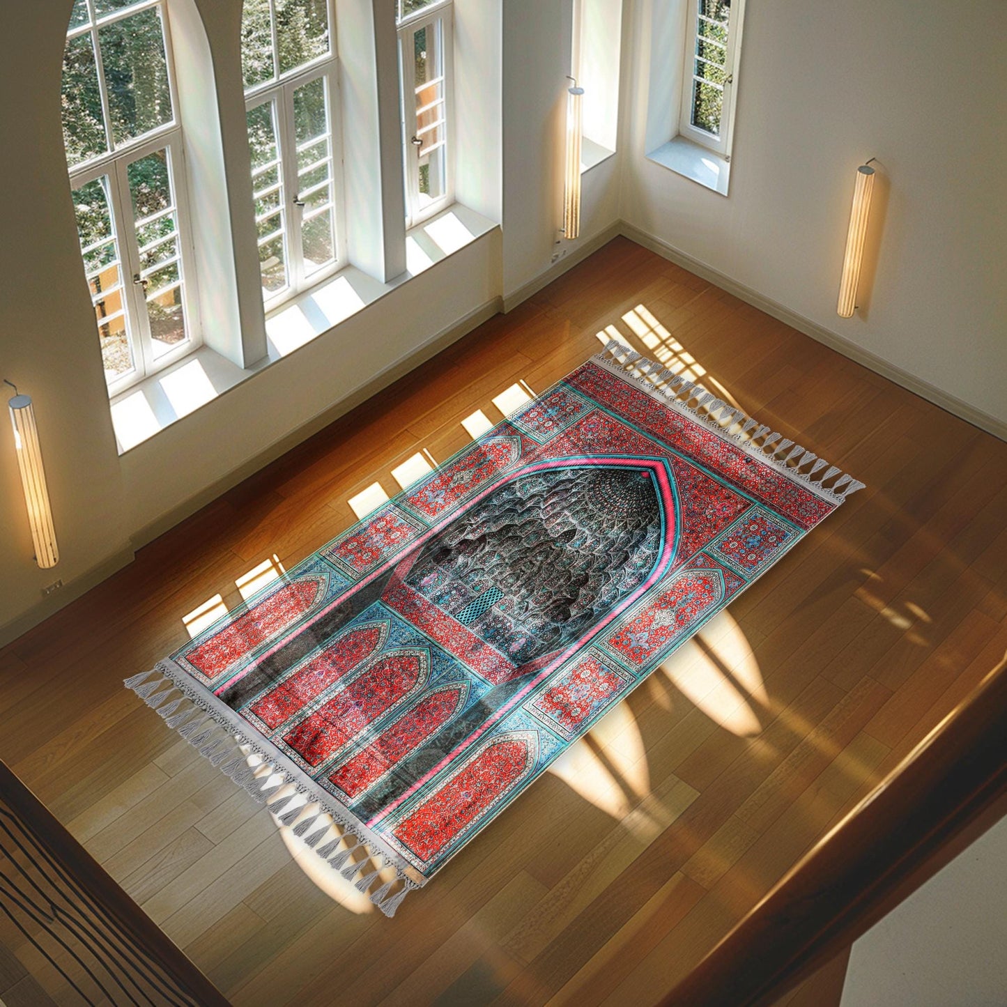 Turkish Prayer Rug, Ottoman Design, Soft Muslim Prayer Mat