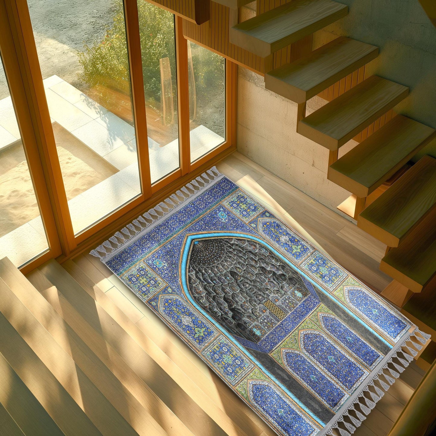 Turkish Prayer Rug, Ottoman Design, Soft Muslim Prayer Mat
