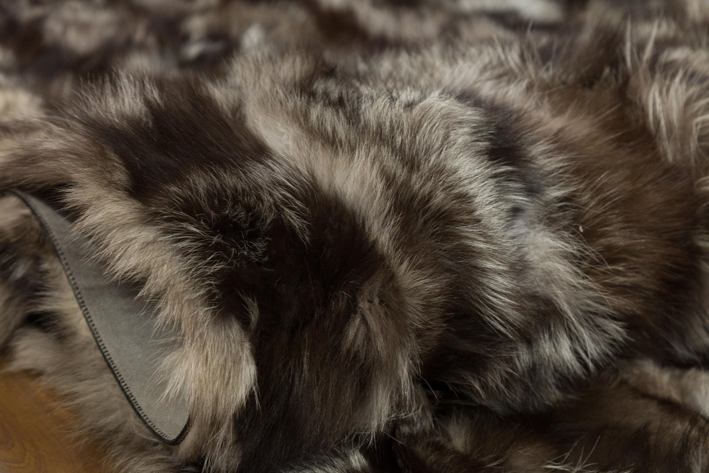 Handmade Natural Hide Rug, Deep Brown Fur, 8'x10' Leather Floor Decor