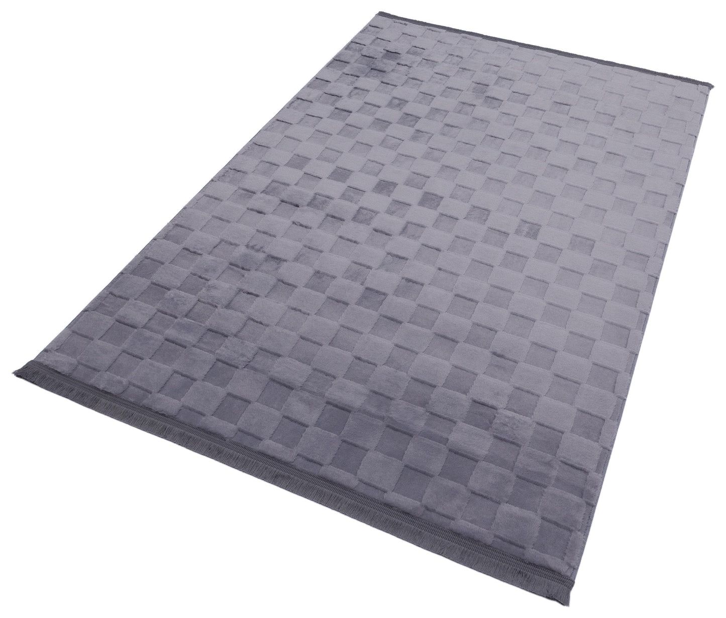 Gray Soft Fur Rug: Soft Washable Plush Carpet