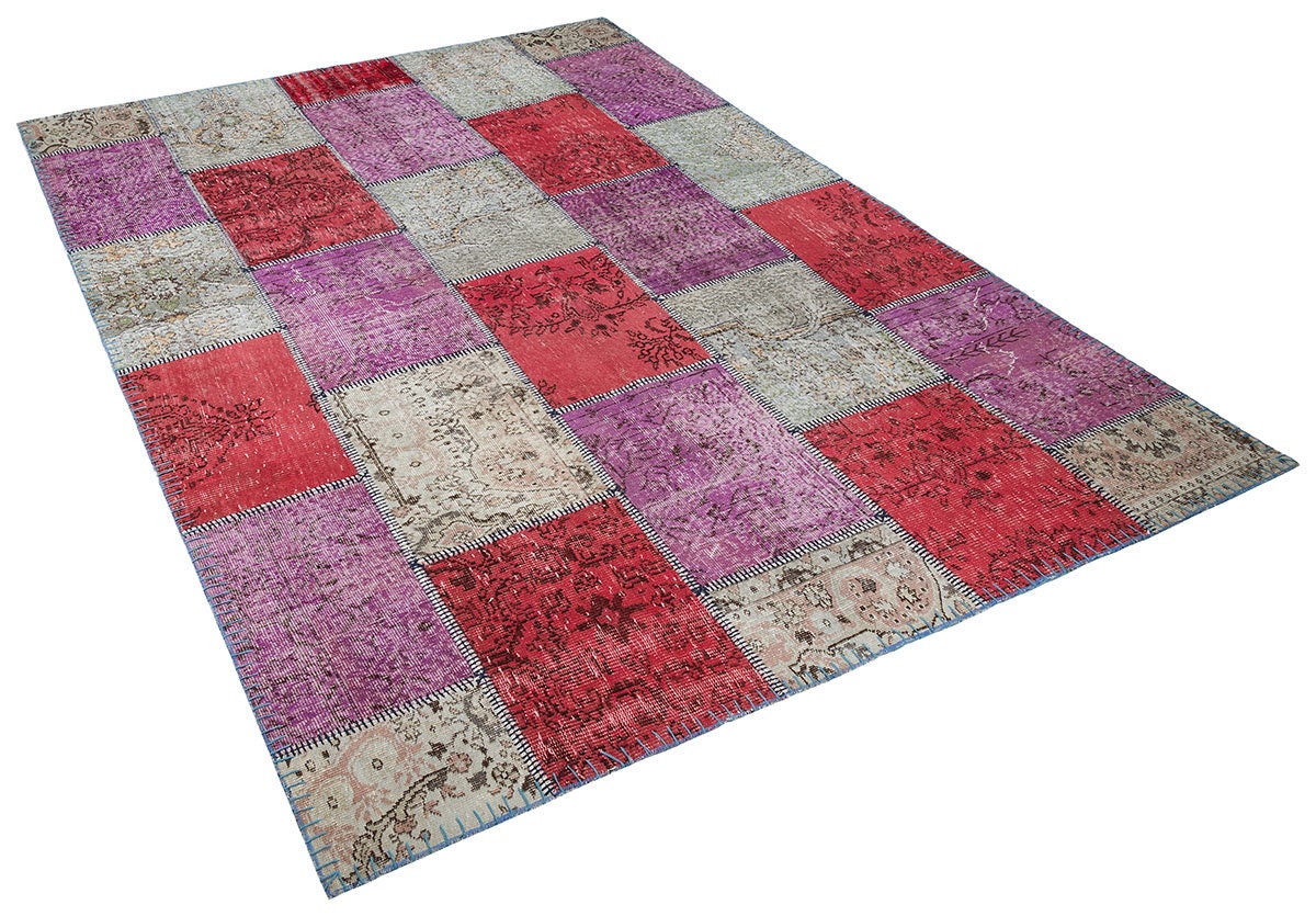 Handmade Turkish Patchwork Rug 6'x10' - Bohemian Wool Area Rug