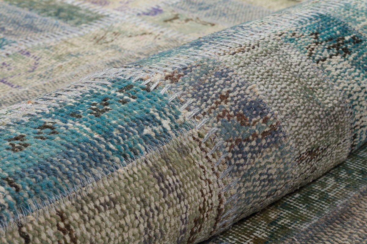 Handmade Wool Patchwork Turkish Rug - 6'x11' Bohemian Area Rug