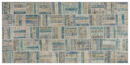 Handmade Wool Patchwork Turkish Rug - 6'x11' Bohemian Area Rug