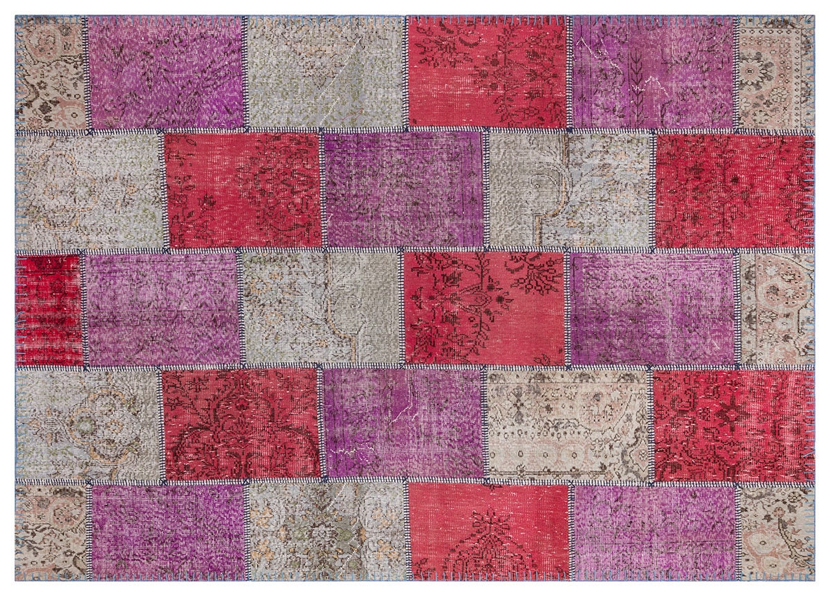 Handmade Turkish Patchwork Rug 6'x10' - Bohemian Wool Area Rug