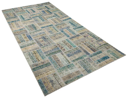 Handmade Wool Patchwork Turkish Rug - 6'x11' Bohemian Area Rug
