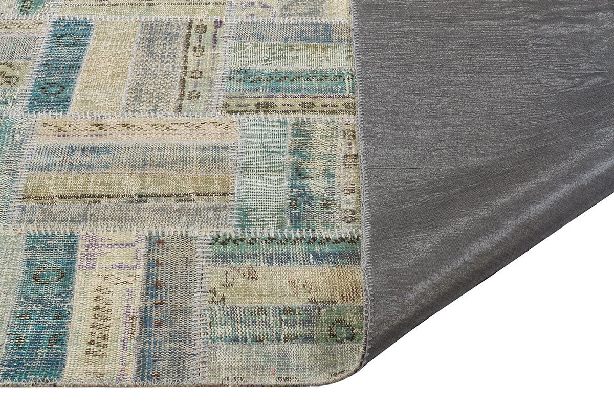 Handmade Wool Patchwork Turkish Rug - 6'x11' Bohemian Area Rug