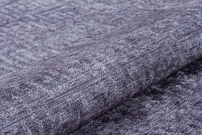 Distressed Persian Style Rug – Blue Grey Greek Key Border, Washable Boho Carpet
