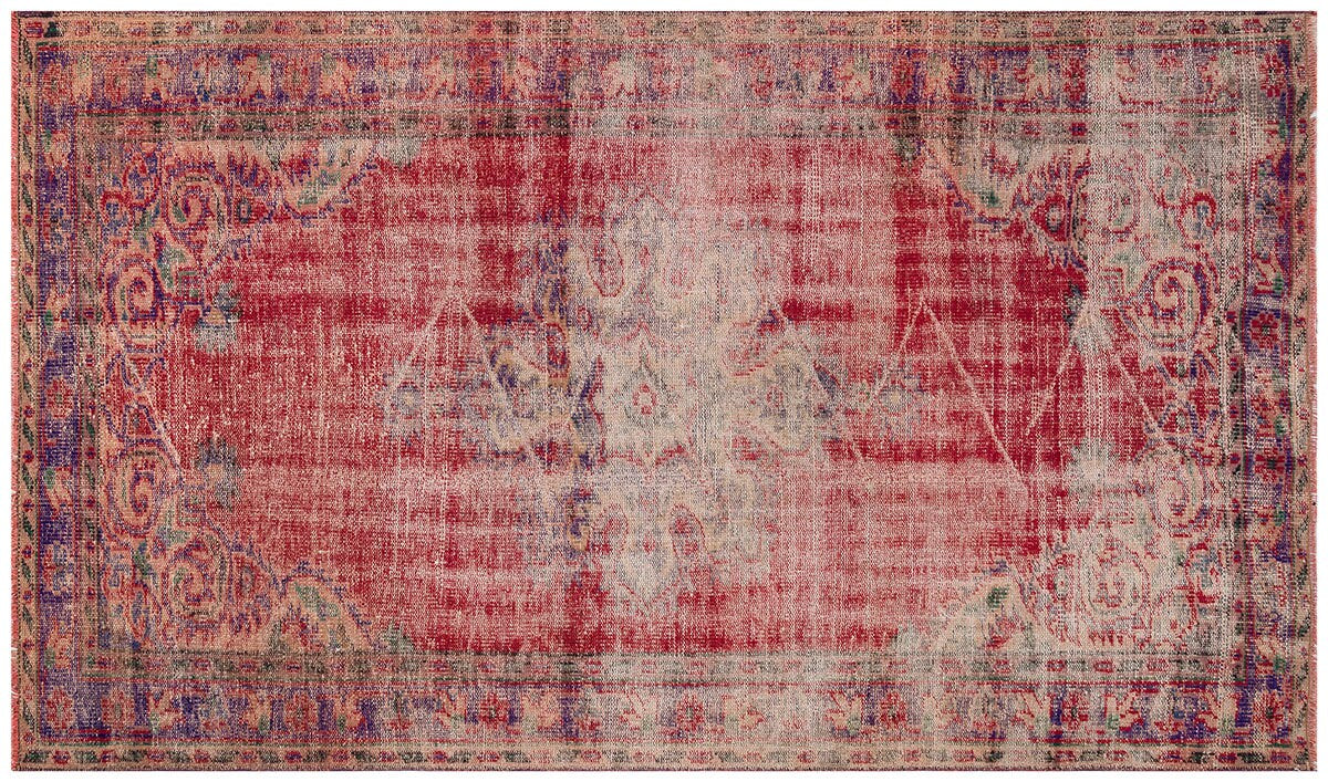 Vintage Turkish Wool Rug (4.8x7.6 ft): Handmade Anatolian Bohemian Area Rug
