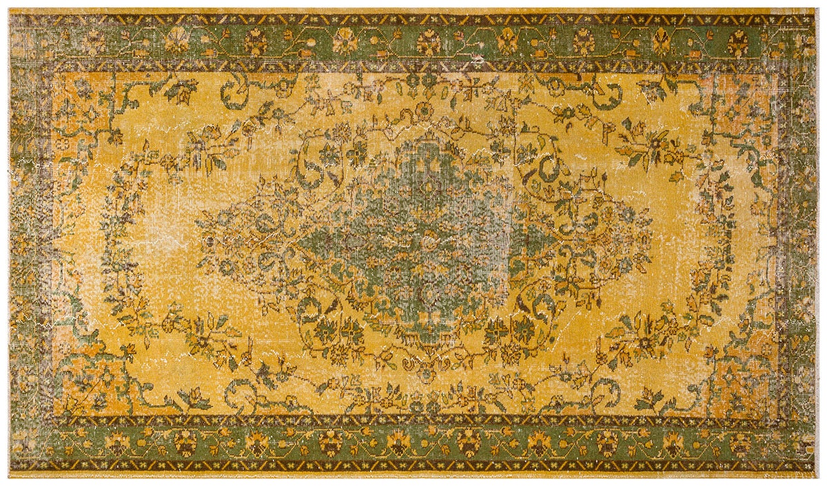 Vintage Turkish Wool Rug (6.1x10 ft): Handmade Anatolian Persian Design