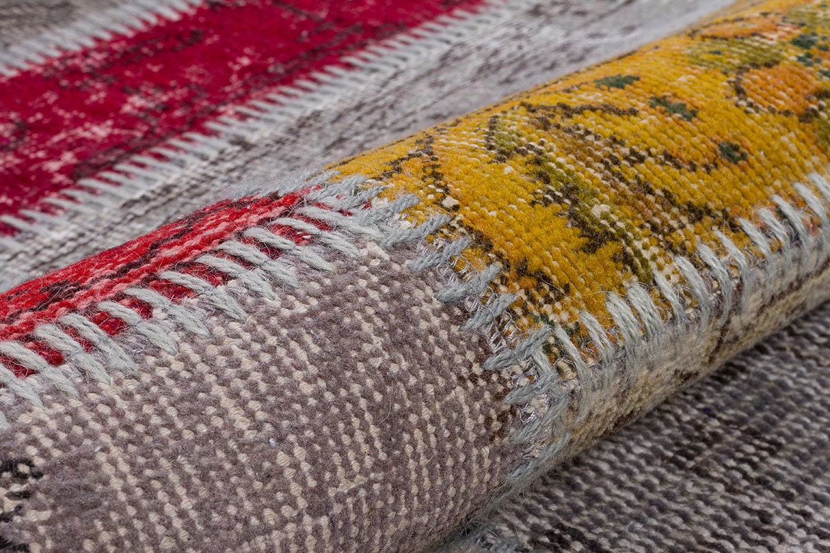 Handmade Wool Patchwork Turkish Rug: Bohemian Runner (3.3x9.5 ft)