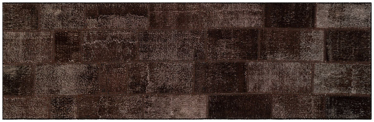 Handmade Wool Patchwork Turkish Rug - 3x10 ft Bohemian Area Rug