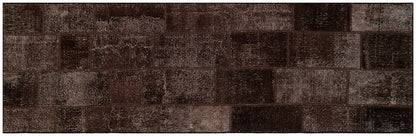 Handmade Wool Patchwork Turkish Rug - 3x10 ft Bohemian Area Rug