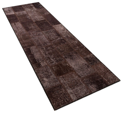 Handmade Wool Patchwork Turkish Rug - 3x10 ft Bohemian Area Rug