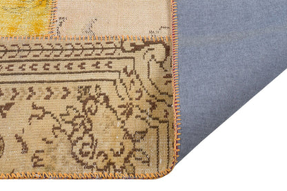 Handmade Patchwork Wool Turkish Rug: Bohemian Area Rug (5.6x7.9 ft)