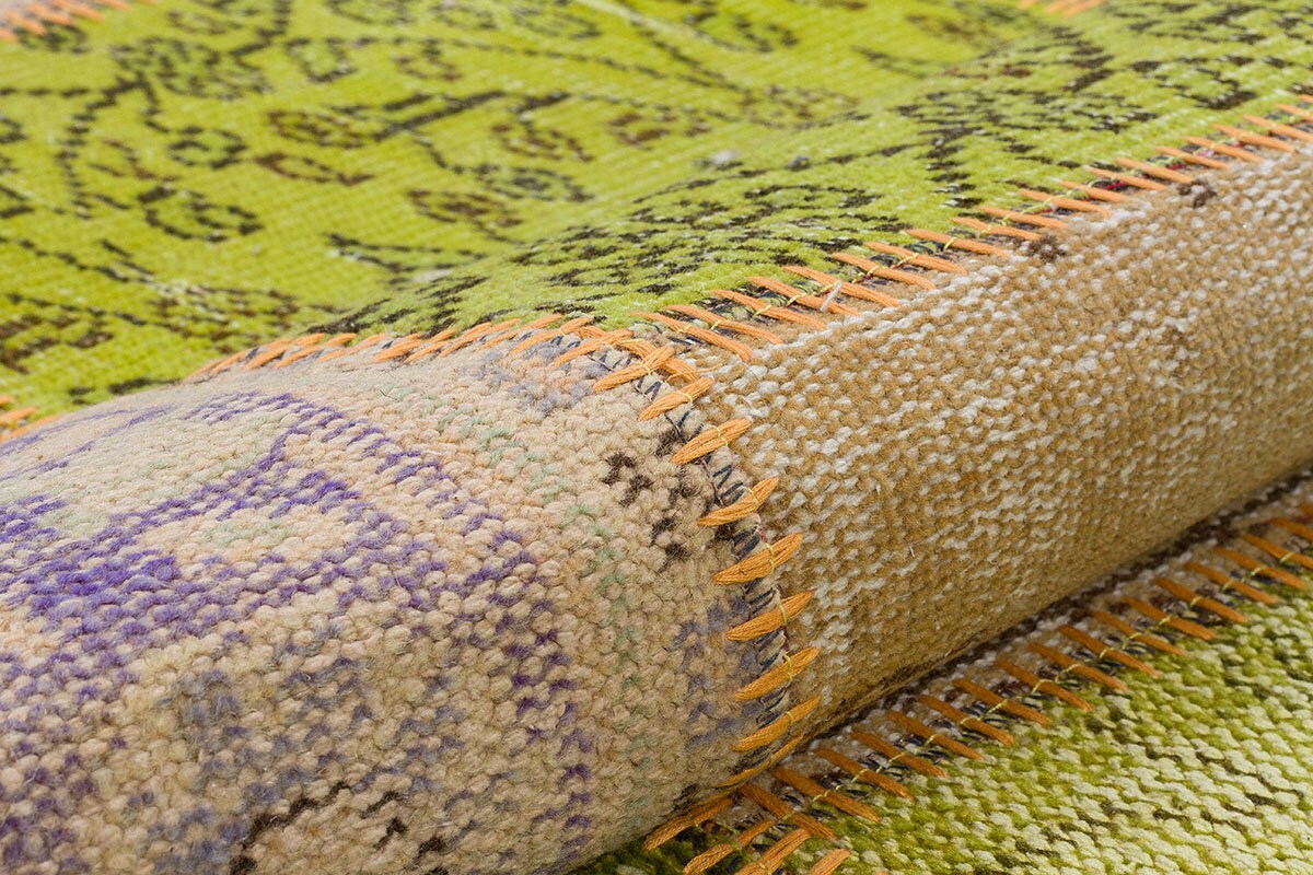 Handmade Patchwork Wool Turkish Rug: Bohemian Area Rug (5.6x7.9 ft)