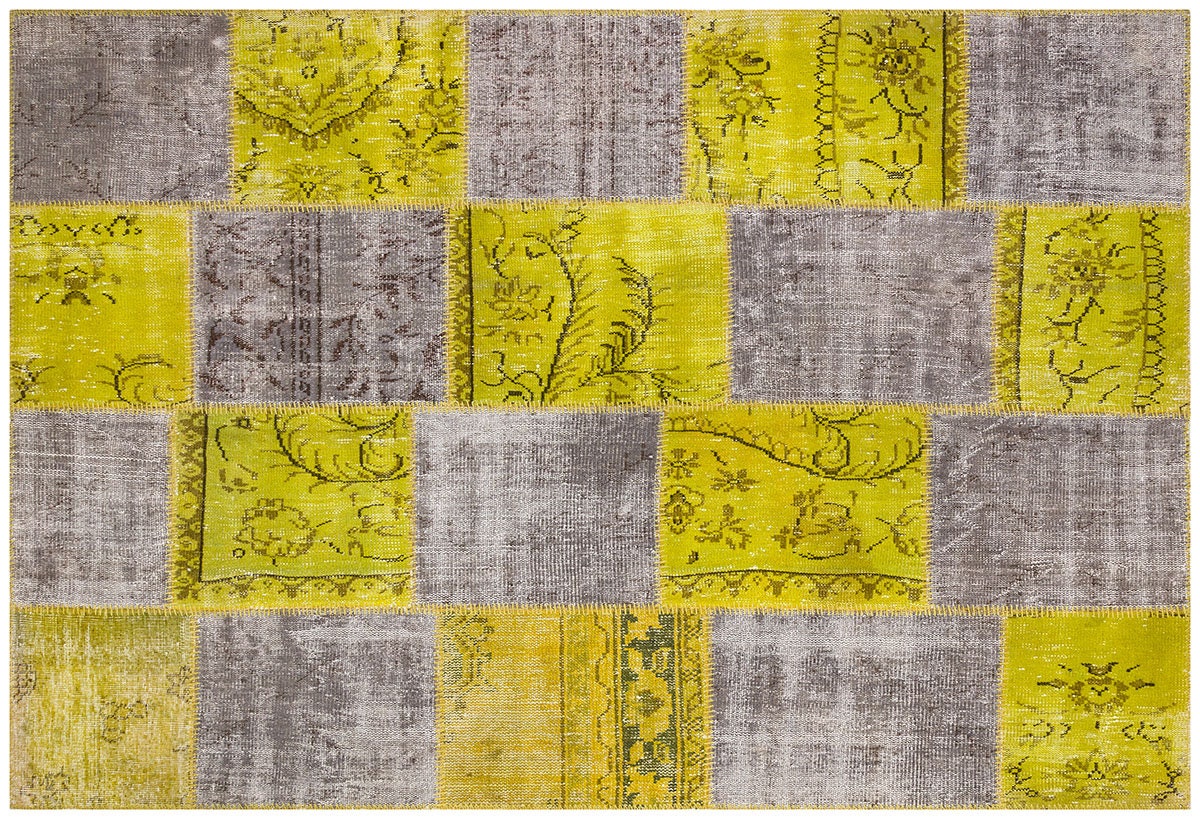 Handmade Wool Patchwork Turkish Rug - 5.4x7.9 ft