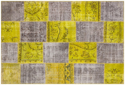 Handmade Wool Patchwork Turkish Rug - 5.4x7.9 ft