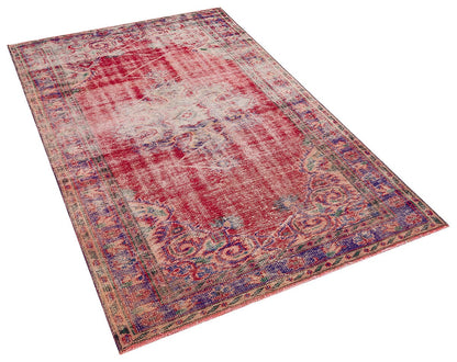 Vintage Turkish Wool Rug (4.8x7.6 ft): Handmade Anatolian Bohemian Area Rug