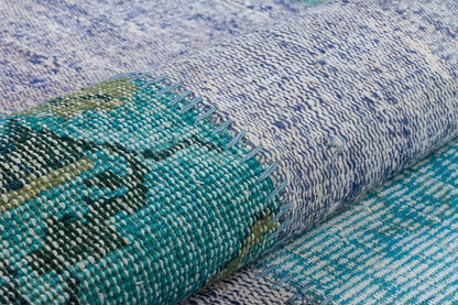 Handmade Turkish Patchwork Rug: Bohemian Wool Area Rug (3.9x5.9 ft)