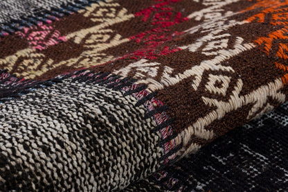 Handmade Wool Patchwork Turkish Rug - 2.6x9.8 ft Bohemian Area Rug