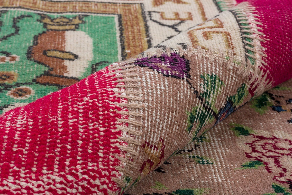 Handmade Wool Patchwork Turkish Rug - 5.9x7.9 ft Bohemian Area Rug