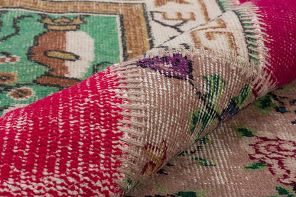 Handmade Wool Patchwork Turkish Rug - 5.9x7.9 ft Bohemian Area Rug