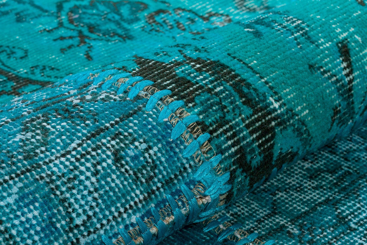 Handmade Wool Patchwork Rug: Bohemian Turkish Area Rug (5.2x7.2 ft)