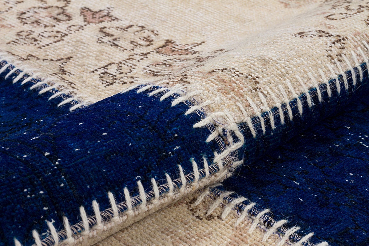 Handmade Patchwork Turkish Rug: Bohemian Wool Area Rug (5.6x7.9 ft)