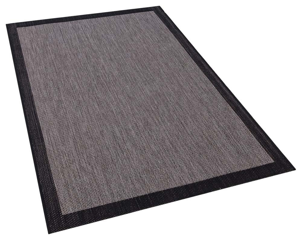 Washable Gray Jute Rug: Plain Outdoor/Indoor Carpet