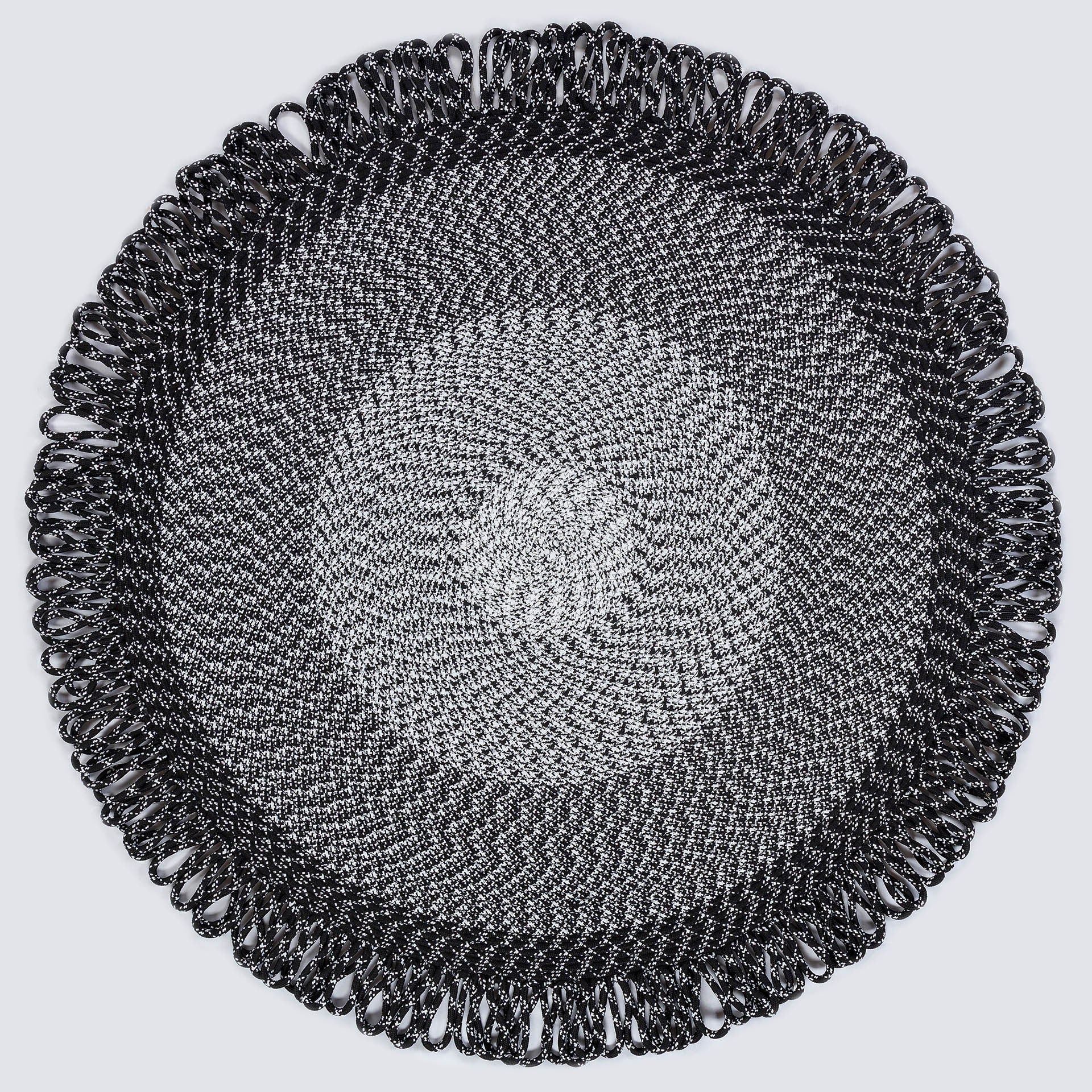 Washable Black Jute Rug: Bohemian Circle Home Decor Carpet