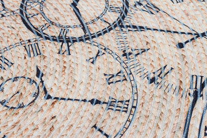Clockwork Beşge Jute Rug: Washable Indoor Outdoor Bohemian Carpet