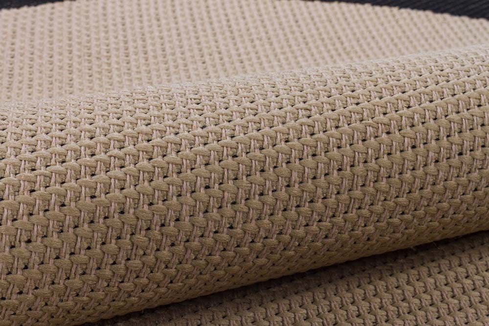 Round Beige Jute Rug: Washable Bohemian Outdoor/Indoor Carpet