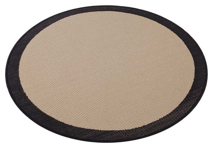 Round Beige Jute Rug: Washable Bohemian Outdoor/Indoor Carpet