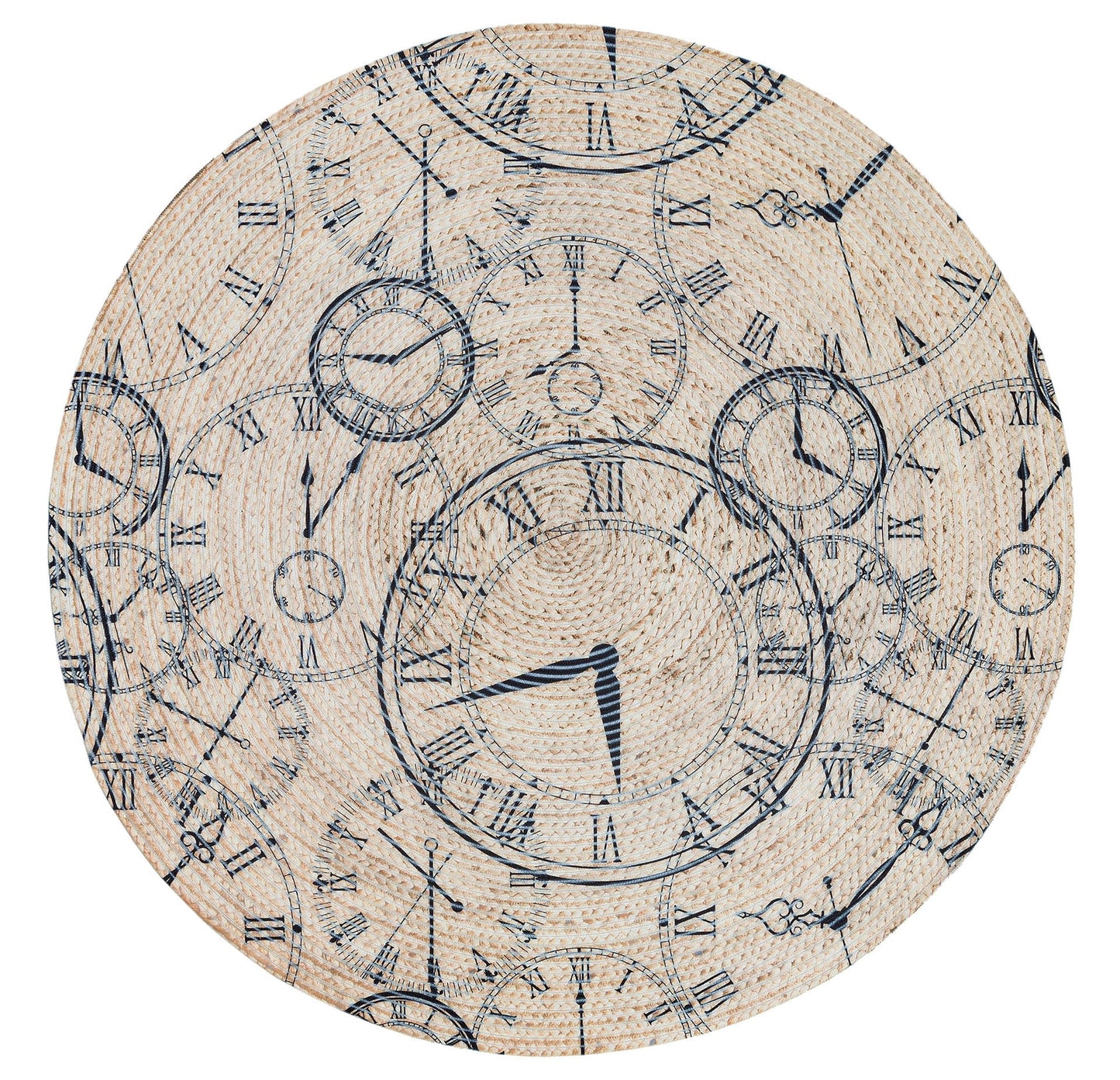 Clockwork Beşge Jute Rug: Washable Indoor Outdoor Bohemian Carpet