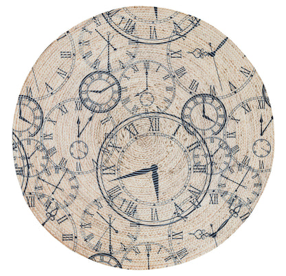 Clockwork Beşge Jute Rug: Washable Indoor Outdoor Bohemian Carpet