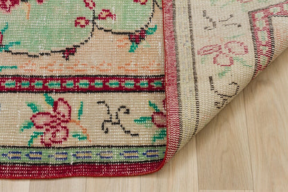 Vintage Turkish Wool Rug (3.7x6.8 ft): Handmade Anatolian Area Rug
