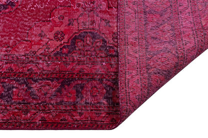 Vintage Turkish Wool Rug: 4'x13' Red Anatolian Area Rug
