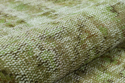 Vintage Green Wool Rug: Handmade Turkish Area Rug (3'x5'7")