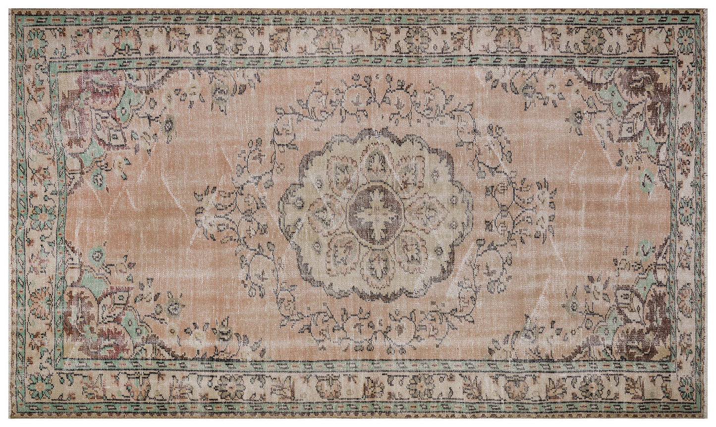 Vintage Anatolian Wool Rug (6'1" x 10' ft): Bohemian Eclectic Style