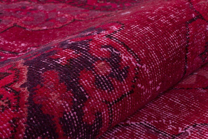 Vintage Turkish Wool Rug: 4'x13' Red Anatolian Area Rug