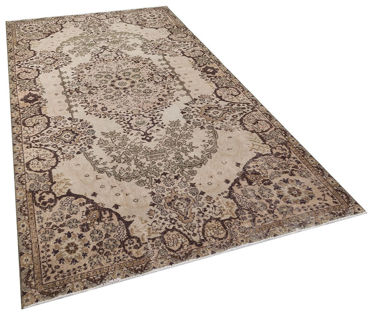 Vintage Turkish Wool Rug: 5'5''x10'2'' Anatolian Bohemian Area Rug