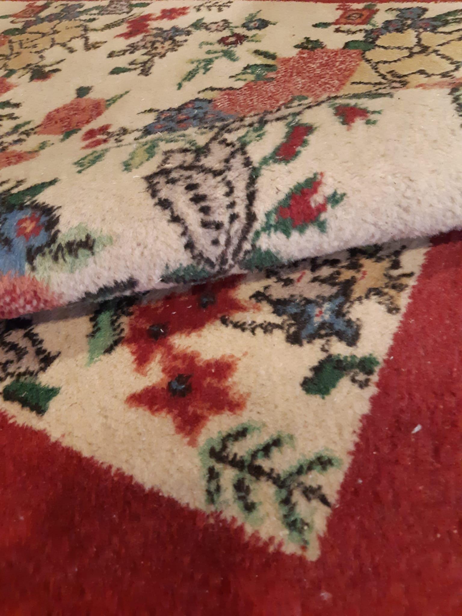 Vintage Turkish Wool Rug (3.8x6.9 ft): Handmade Anatolian Persian Design