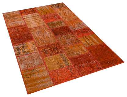 4x6, Handmade Wool Turkish Patchwork Rug – Vintage, Bohemian, One-of-a-Kind Area Rug