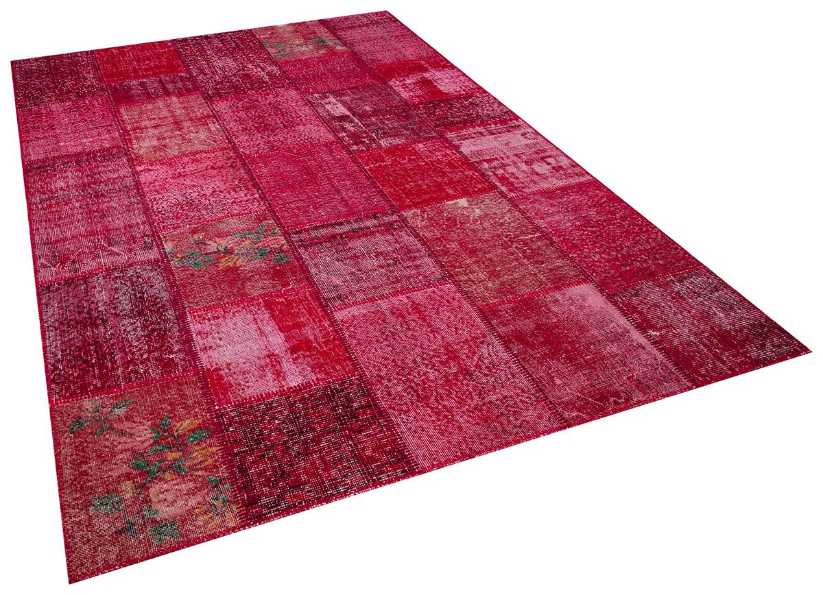 6.6x9.8, Handmade Wool Turkish Patchwork Rug – Vintage, Bohemian, One-of-a-Kind Area Rug