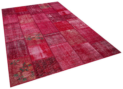 6.6x9.8, Handmade Wool Turkish Patchwork Rug – Vintage, Bohemian, One-of-a-Kind Area Rug