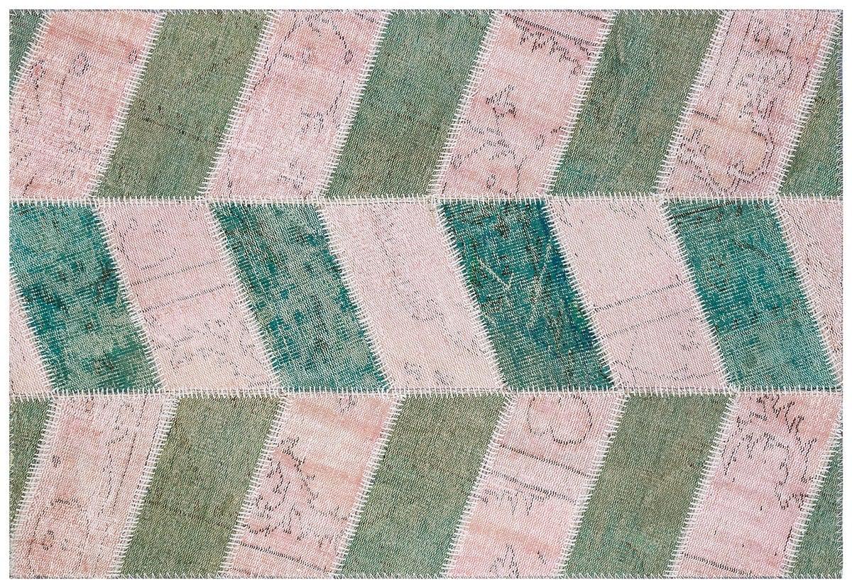 Handmade Wool Patchwork Rug: 3.9x5.7 ft Turkish Bohemian Area Rug
