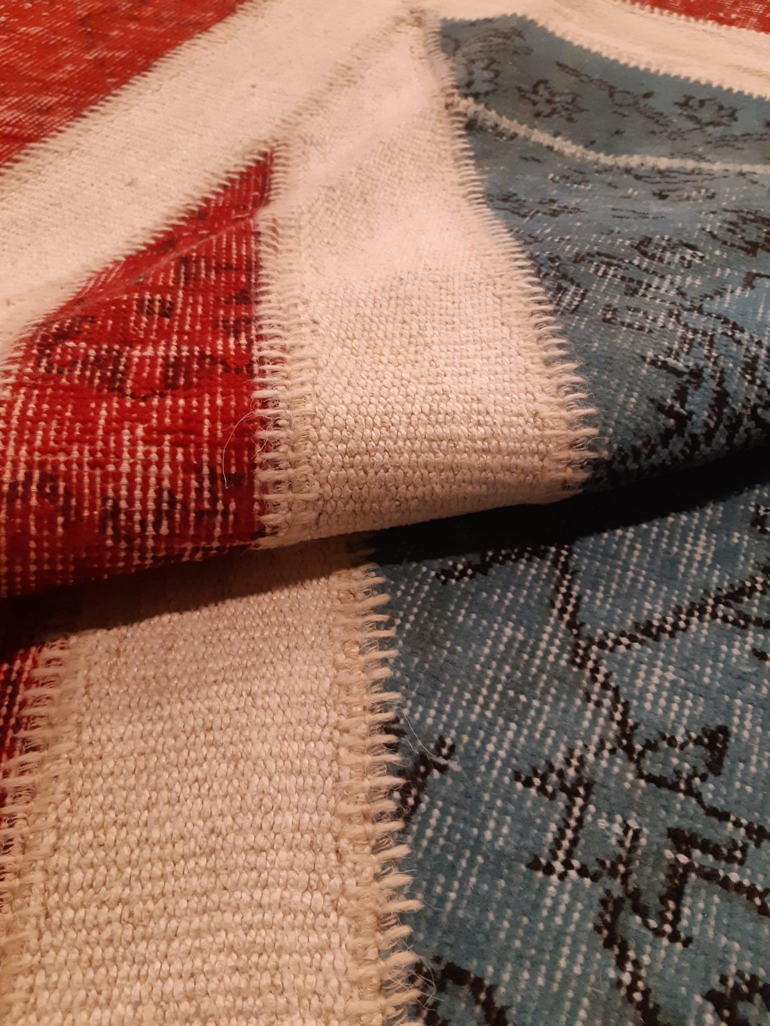 British Flag Patchwork Rug: Handmade Wool Anatolian Design