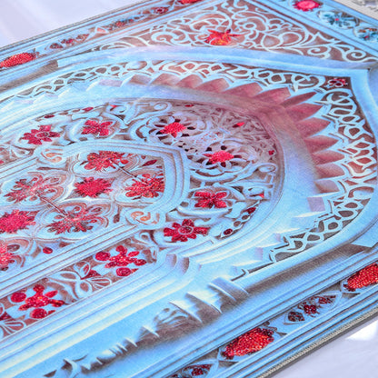 Turkish Prayer Rug, Soft Muslim Prayer Mat, Ottoman Design