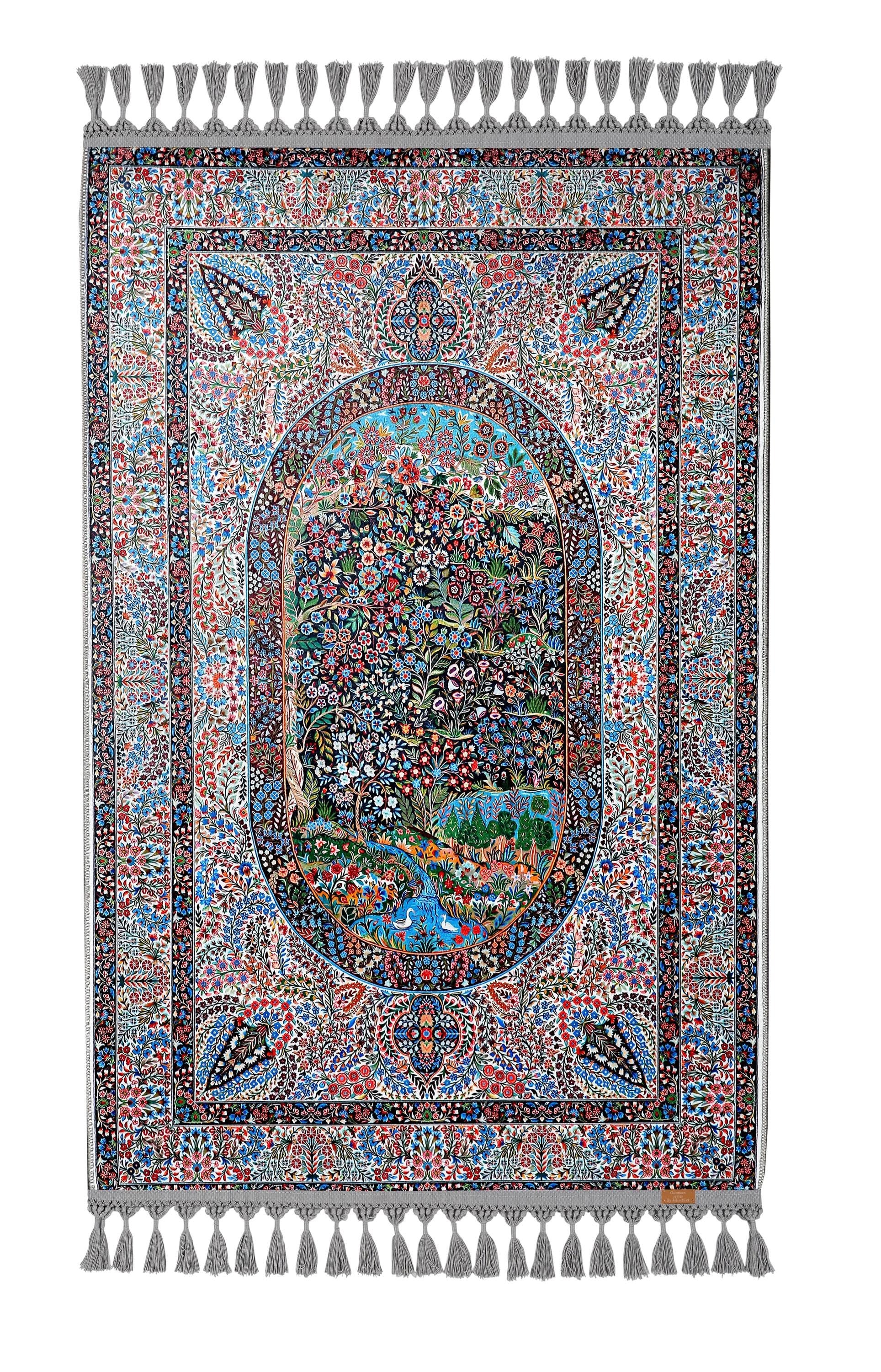 Turkish Prayer Rug, Ottoman Design, Soft Muslim Prayer Mat