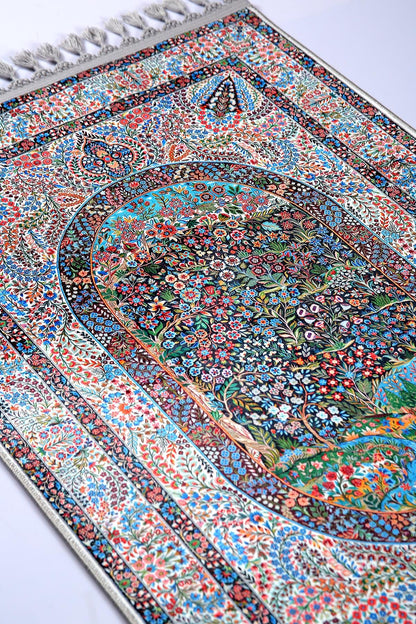 Turkish Prayer Rug, Ottoman Design, Soft Muslim Prayer Mat